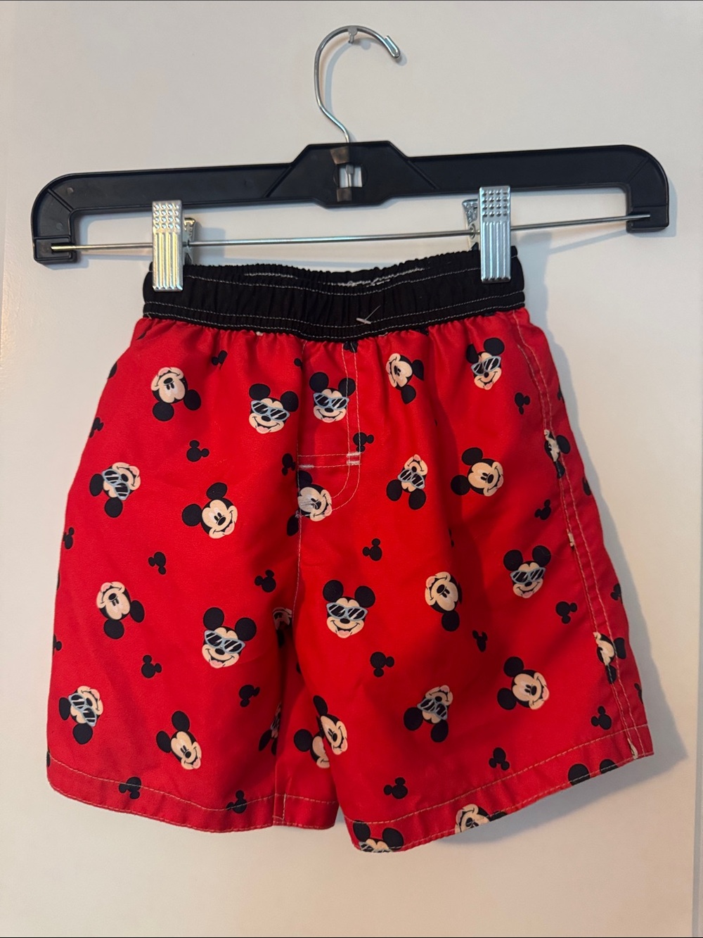 Baby Boys Swim Trunks Disney MICKEY MOUSE SUNGLASSES Red Black SIZE 24 MO
